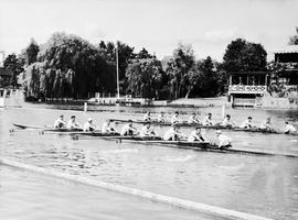 Henley 1954 - TRC crews in the Grand and Thames Cup training at Henley